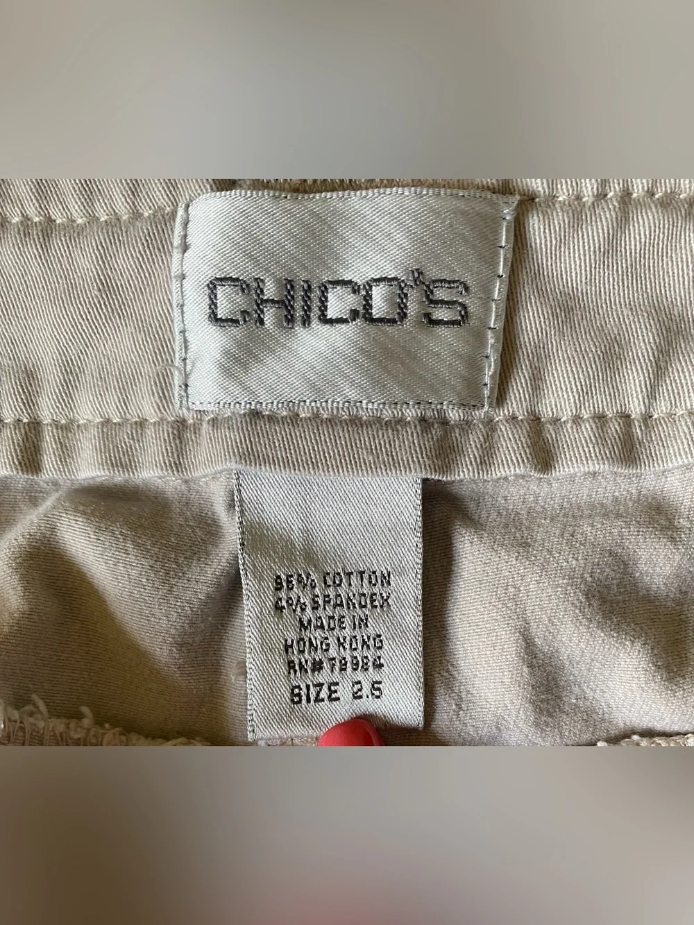 Chico's Light Beige Bermuda Shorts 14 - Picture 6 of 9